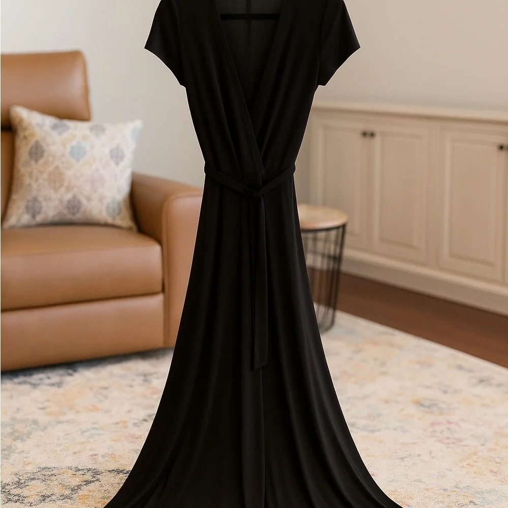 Michael Kors Black High-Low Maxi Dress | Size 10 | Elegant Evening Chic Size 10